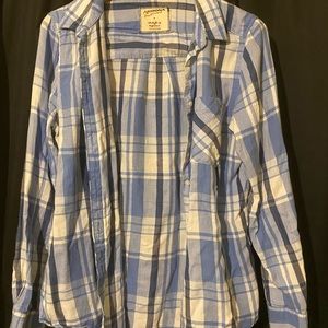 blue and white flannel